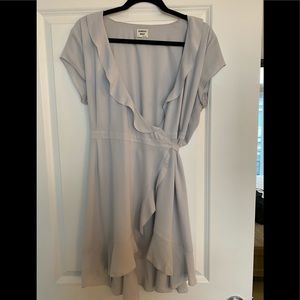 Aritzia / Sunday Best light blue wrap tie dress